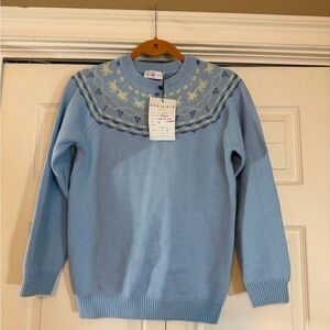 Unisex New Sample Henry Duvall Ford Fair Isle Sweater Blue 14 Nordic Wool